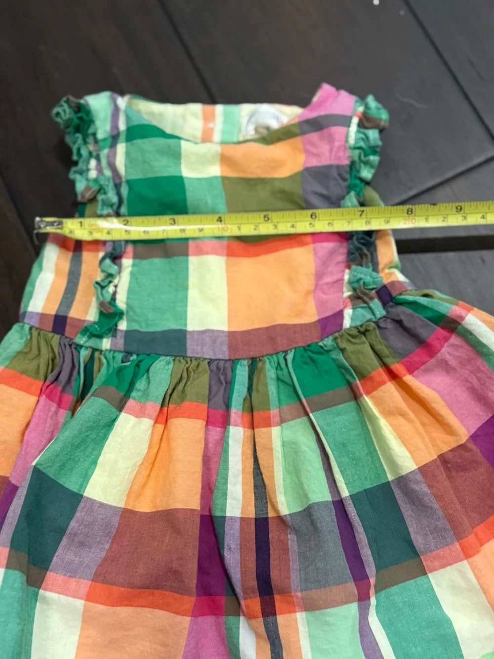 Gymboree Pink, Green and Orange Plaid Baby Dress